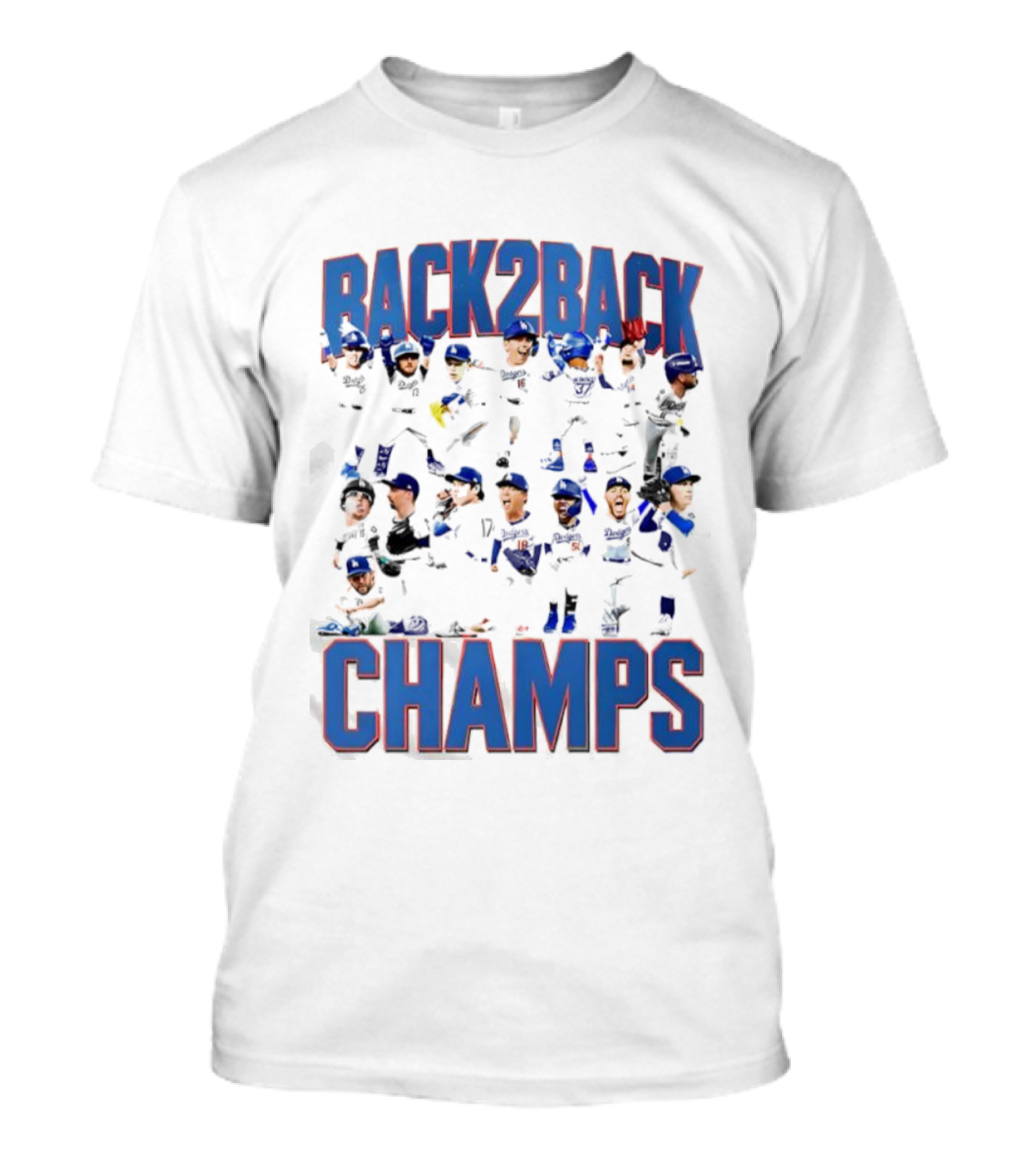 Back 2 Back LA Dodgers Champs Team Celebration T-Shirt