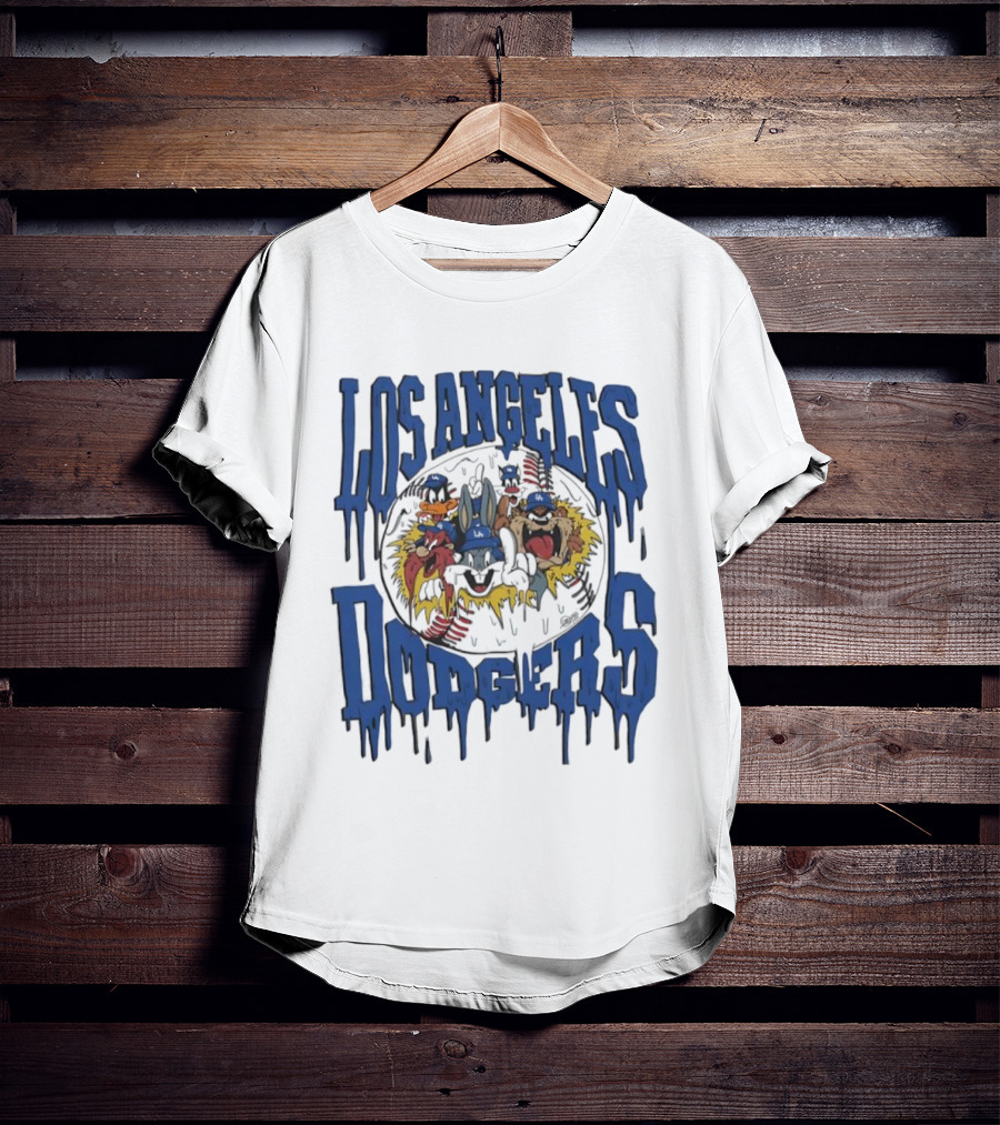 Los Angeles Dodgers Looney Tunes Dripping Vintage Style T-Shirt
