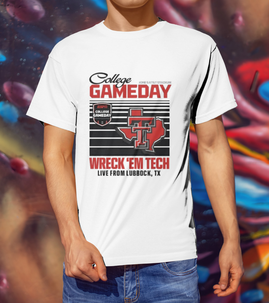 Texas Tech Gameday Wreck 'Em Jones AT&T Stadium ESPN College 2025 T-Shirt
