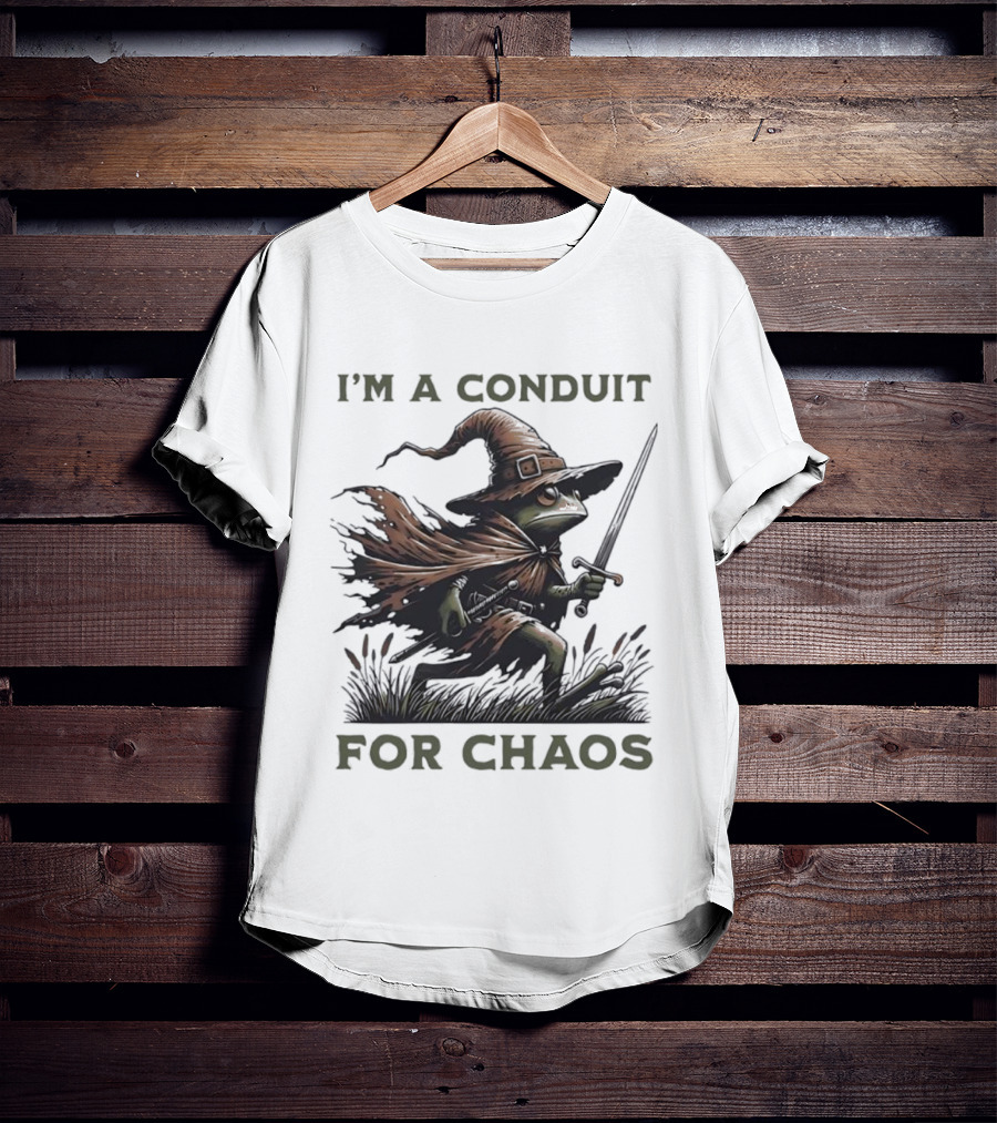 I'm A Conduit For Chaos Frog Wizard Sword T-Shirt