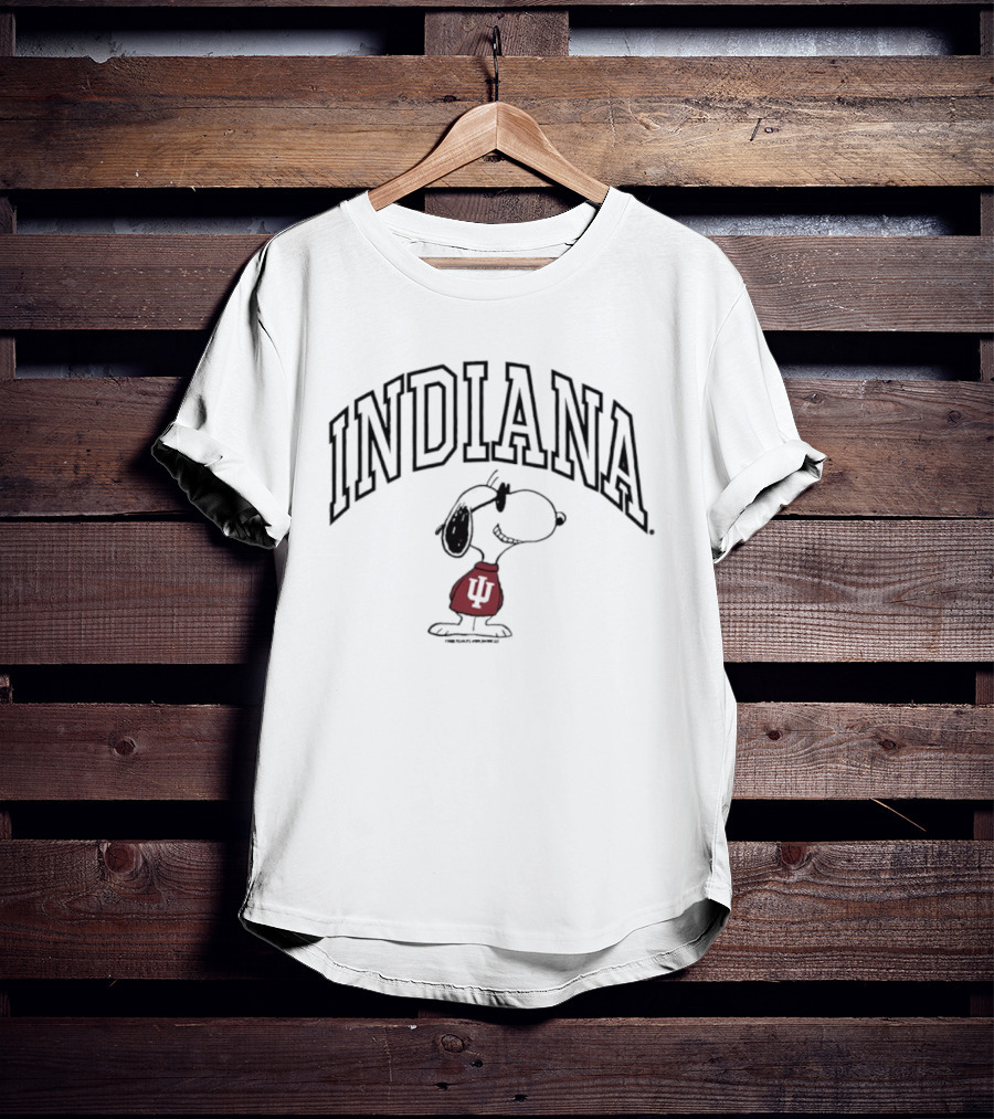 Peanuts Indiana Hoosiers Snoopy Basketball Graphic T-Shirt