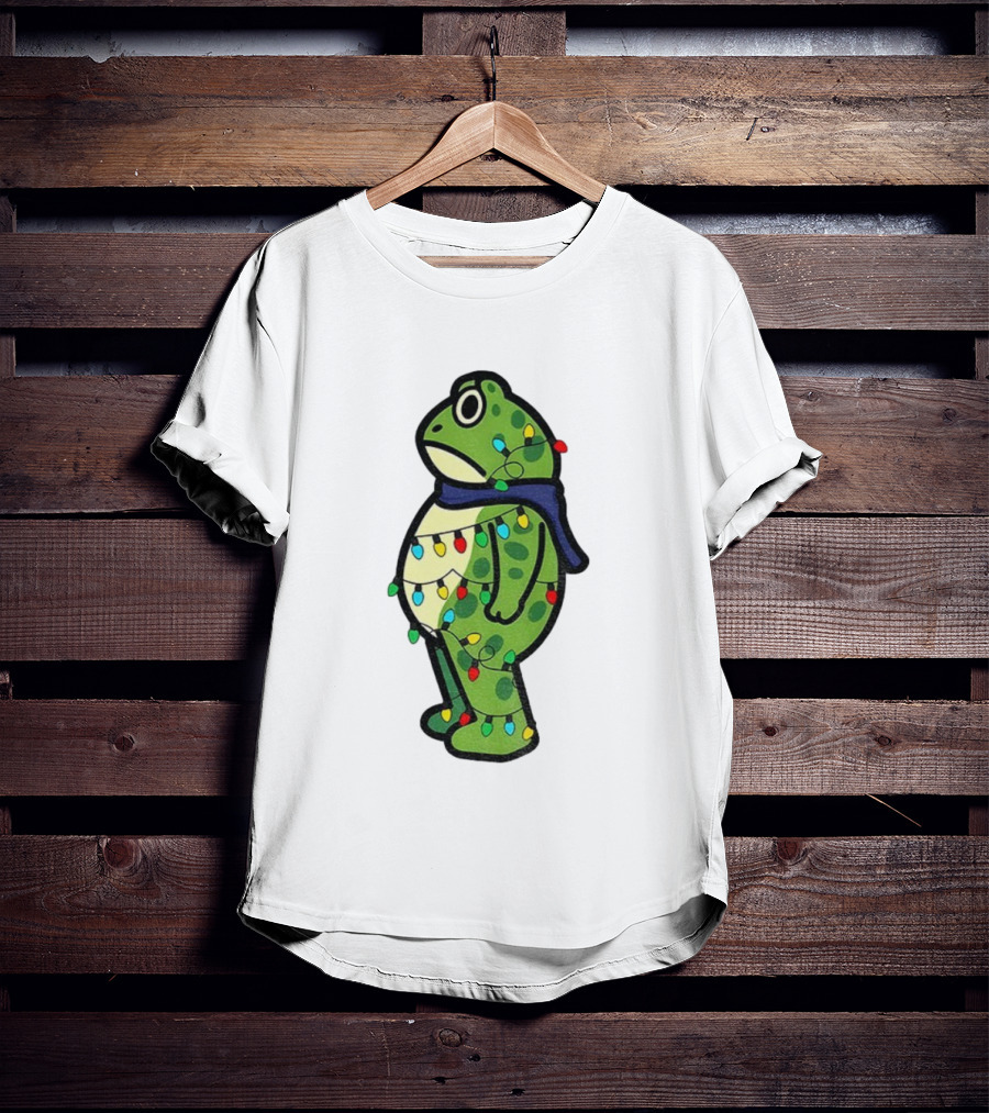 Political Portland Frog Merry Resistmas Christmas Lights Holiday T-Shirt
