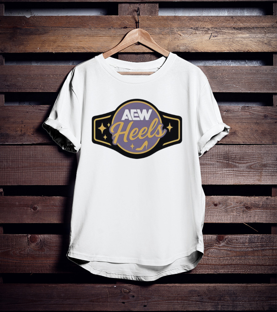 AEW Heels Belt High Heel Stars T-Shirt