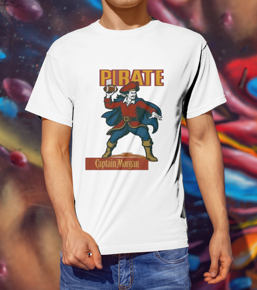 Captain Morgan Pirate Football Throwback T-Shirt