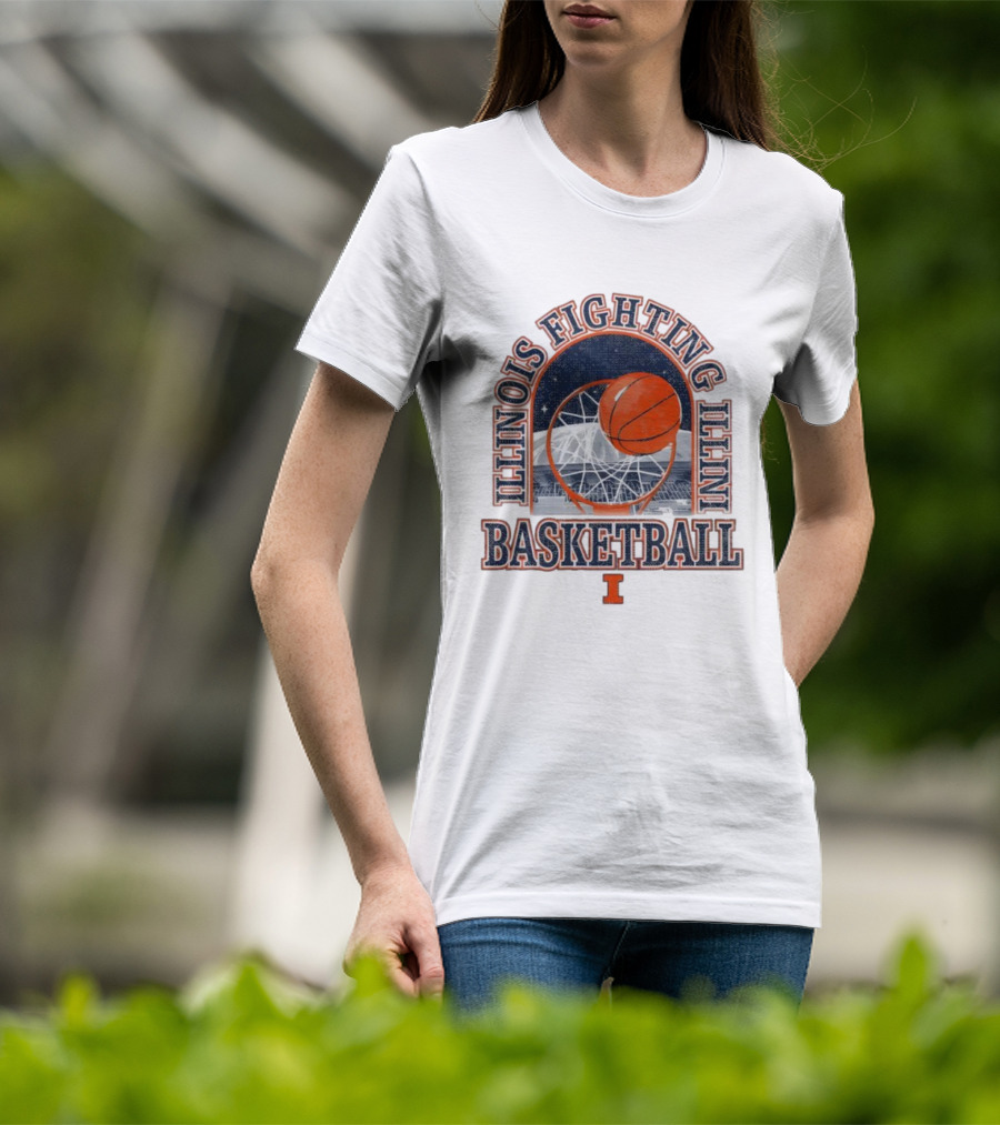 Fighting Illini Basketball Illinois State Farm Center Arch T-Shirt