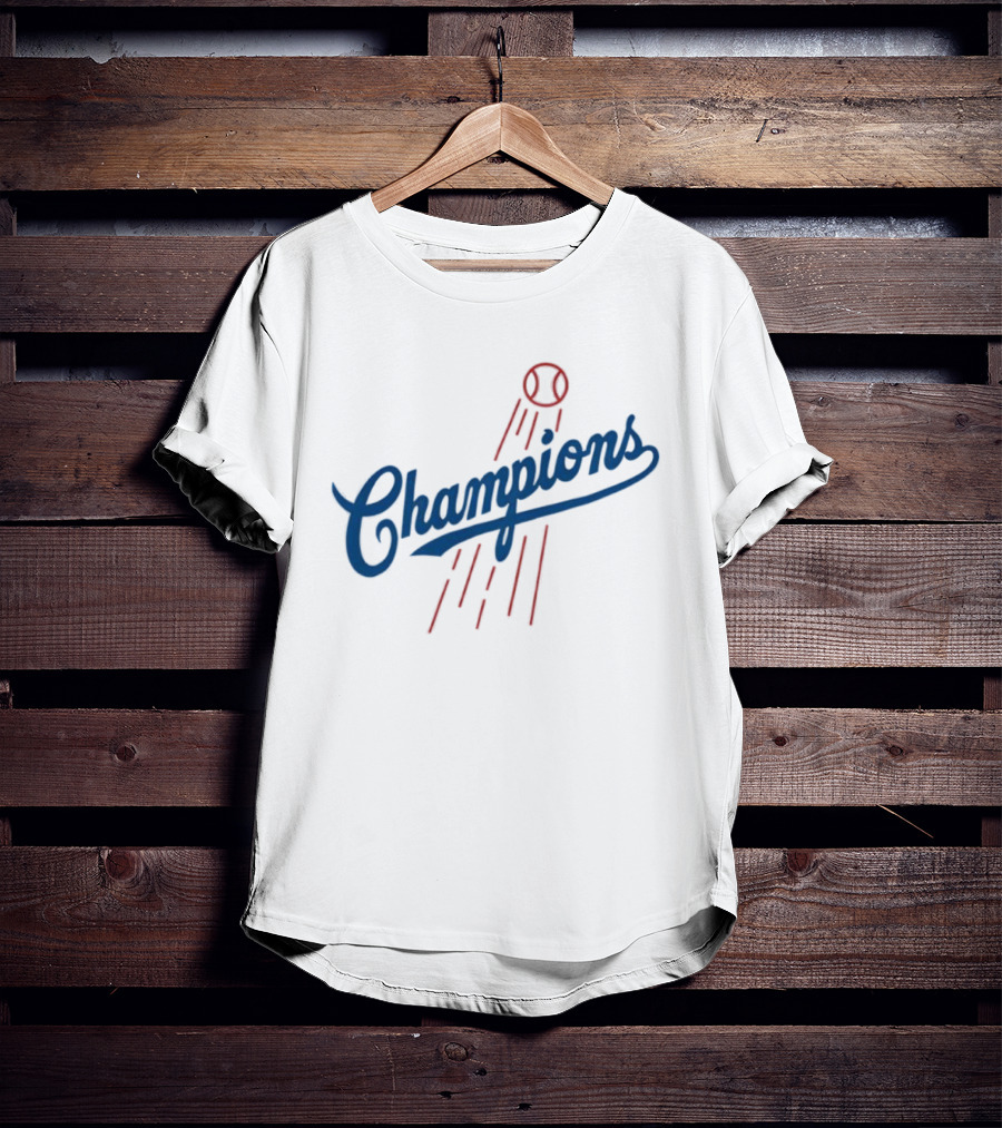 Champions Baseball Red Blue Artistic MLB Style T-Shirt