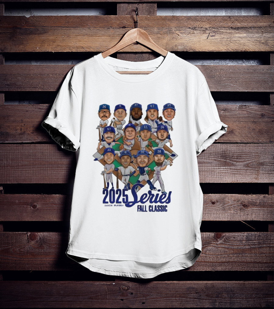 Los Angeles Dodgers 2025 Series Fall Classic Baseball Team Caricature Players T-Shirt