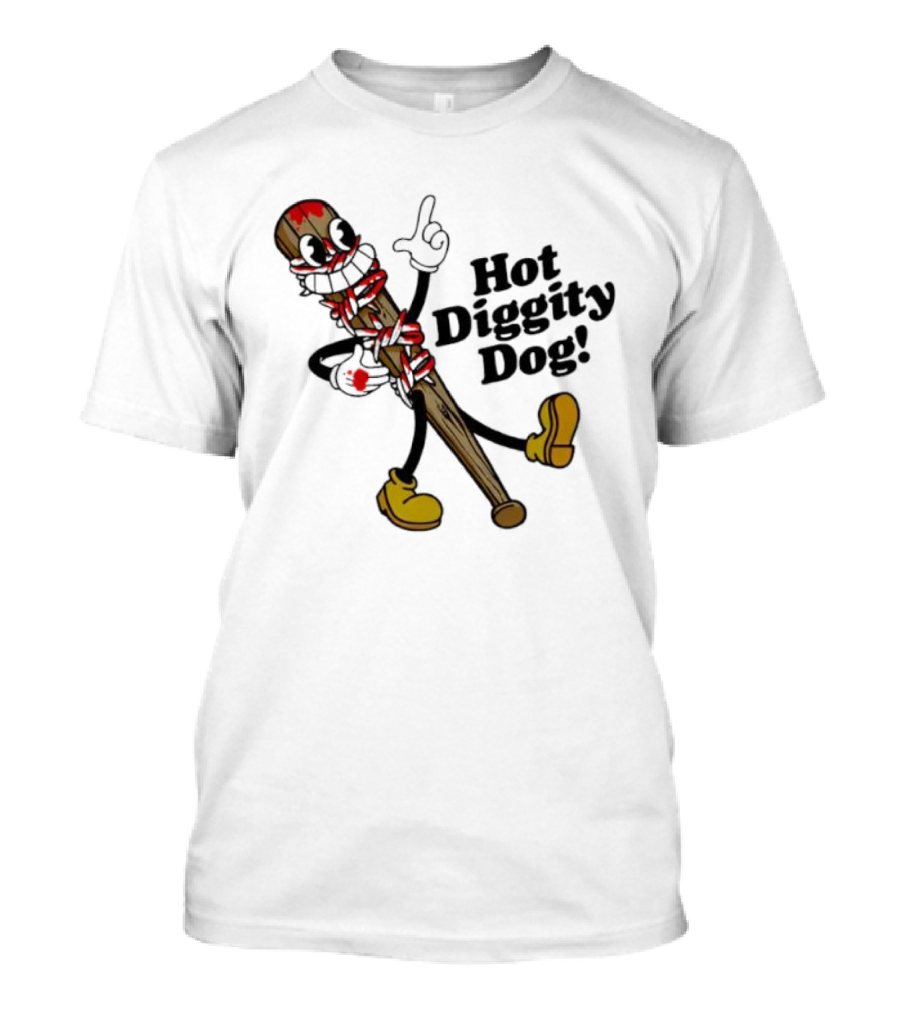 The Walking Dead 15th Anniversary Hot Diggity Dog Bat Character T-Shirt