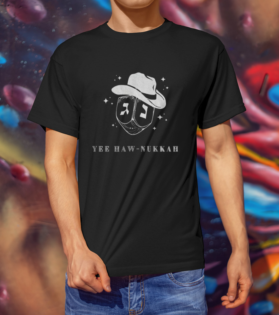 Yee Haw-Nukkah Cowboy Dreidel Festival Of Lights Hanukkah Holiday T-Shirt