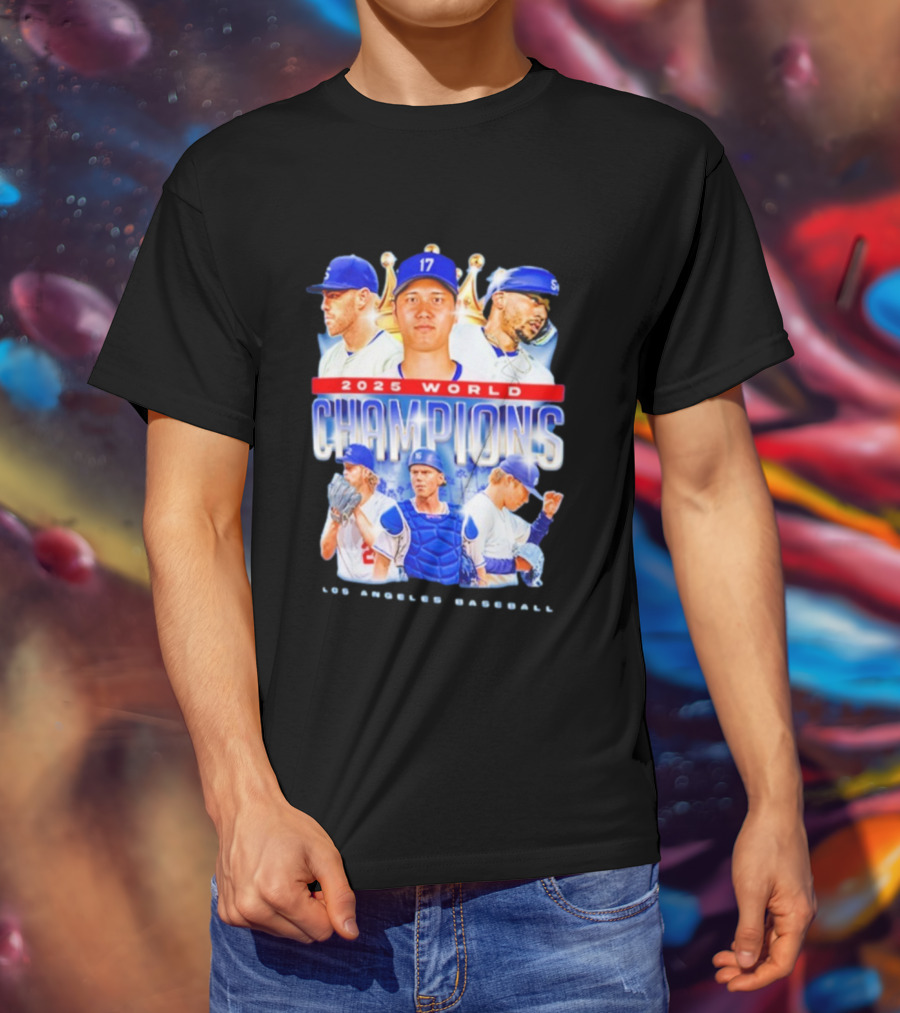 Los Angeles Dodgers Shohei Ohtani 2025 World Champions Baseball Players Series T-Shirt