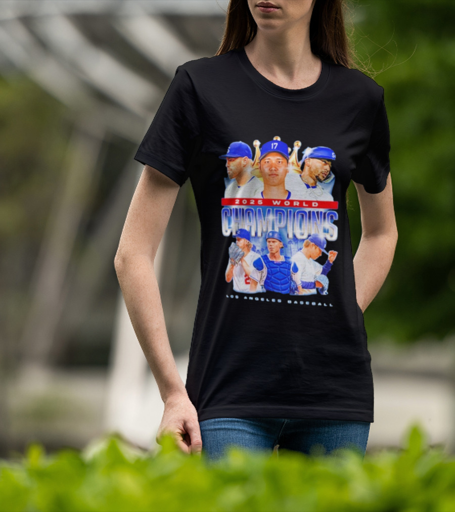 Los Angeles Dodgers Shohei Ohtani 2025 World Champions Baseball Players Series T-Shirt
