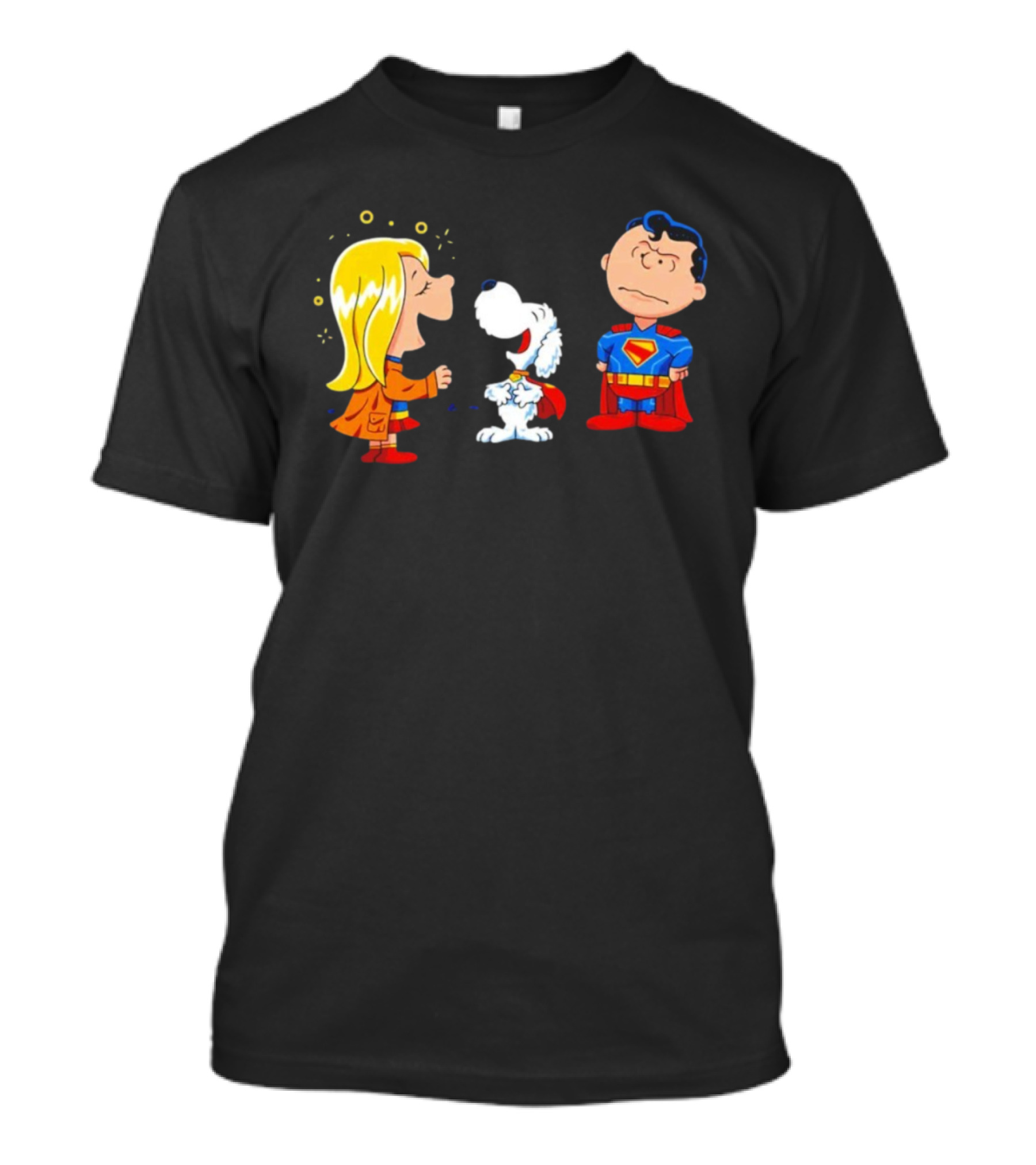 Supergirl Krypto And Superman Peanuts Style Kryptonuts Crossover T-Shirt