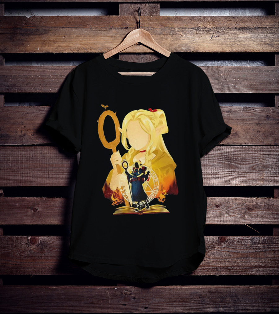 Marcille Donato Delicious In Dungeon Anime Arcane Revival Character With Magic Staff T-Shirt