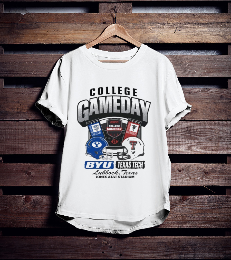 BYU Cougars Vs Texas Tech Red Raiders College Gameday ESPN Jones AT&T Stadium Lubbock Texas T-Shirt