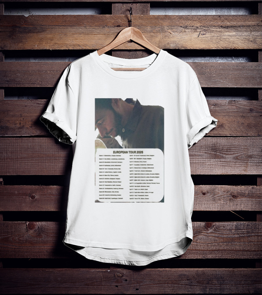 Tom Smith European Tour 2026 Cologne To Athens Concert Dates T-Shirt