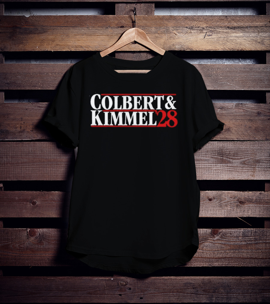 Colbert & Kimmel ’28 Red White Bold Lettering T-Shirt