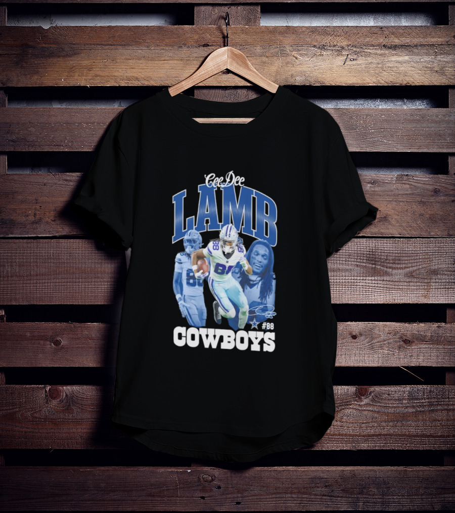 CeeDee Lamb Dallas Cowboys 88 NFL Outerstuff Triple Photo Style T-Shirt