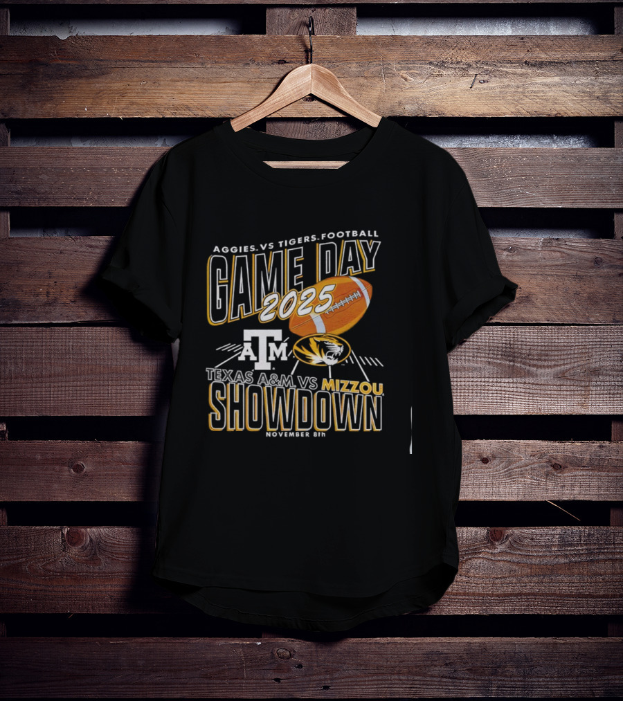 Aggies Vs Tigers Football Game Day 2025 Texas A&M Vs Mizzou Showdown November 8th T-Shirt