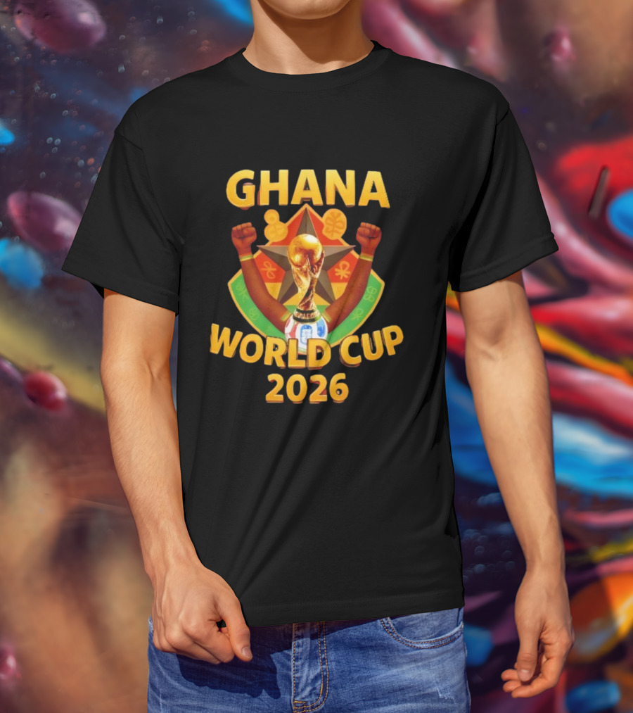 Ghana World Cup 2026 Soccer Trophy Celebration T-Shirt