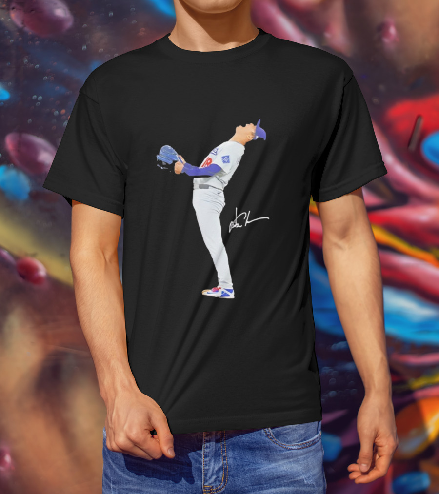 Shohei Ohtani Shout Loudly Baseball Signature Pose In Game Uniform T-Shirt