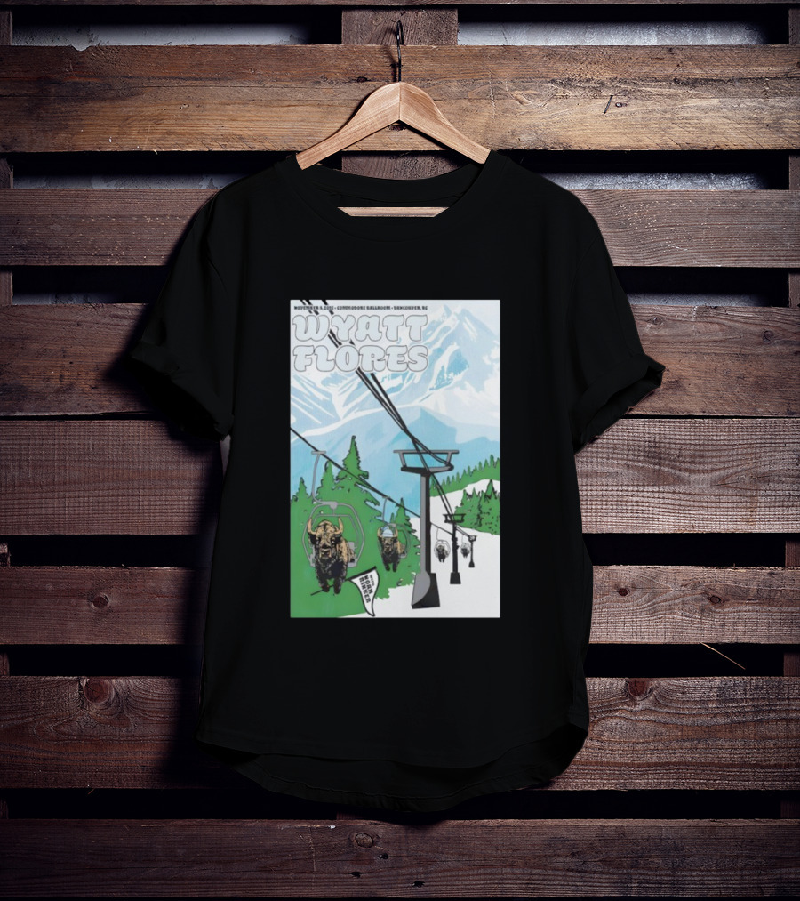 Wyatt Flores Nov 8 2025 Commodore Ballroom Vancouver BC Ski Lift Buffalo Artwork T-Shirt