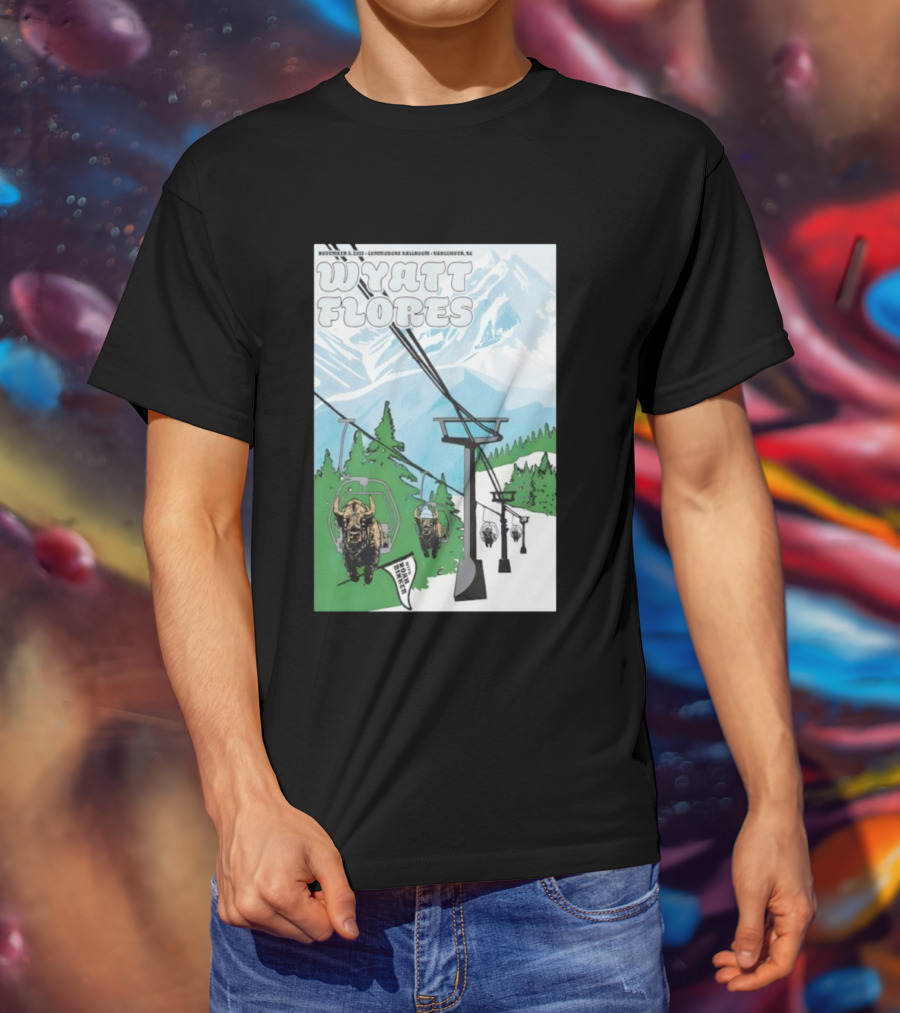 Wyatt Flores Nov 8 2025 Commodore Ballroom Vancouver BC Ski Lift Buffalo Artwork T-Shirt