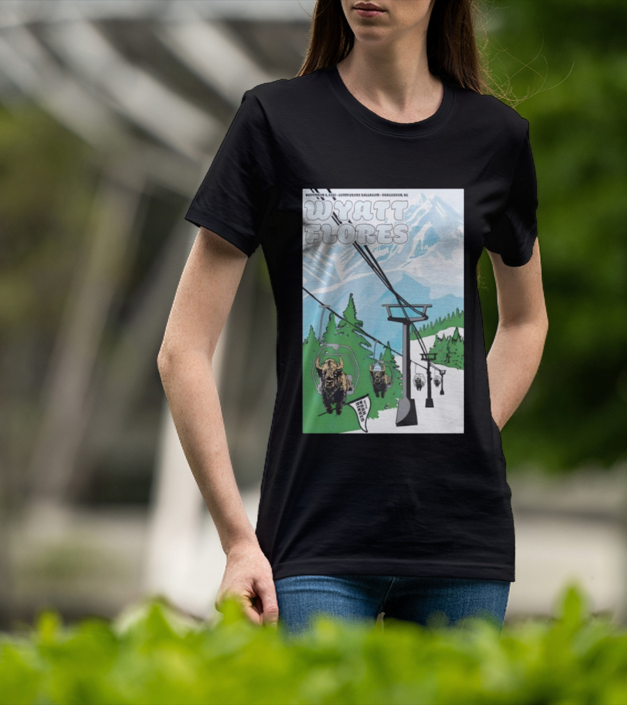 Wyatt Flores Nov 8 2025 Commodore Ballroom Vancouver BC Ski Lift Buffalo Artwork T-Shirt