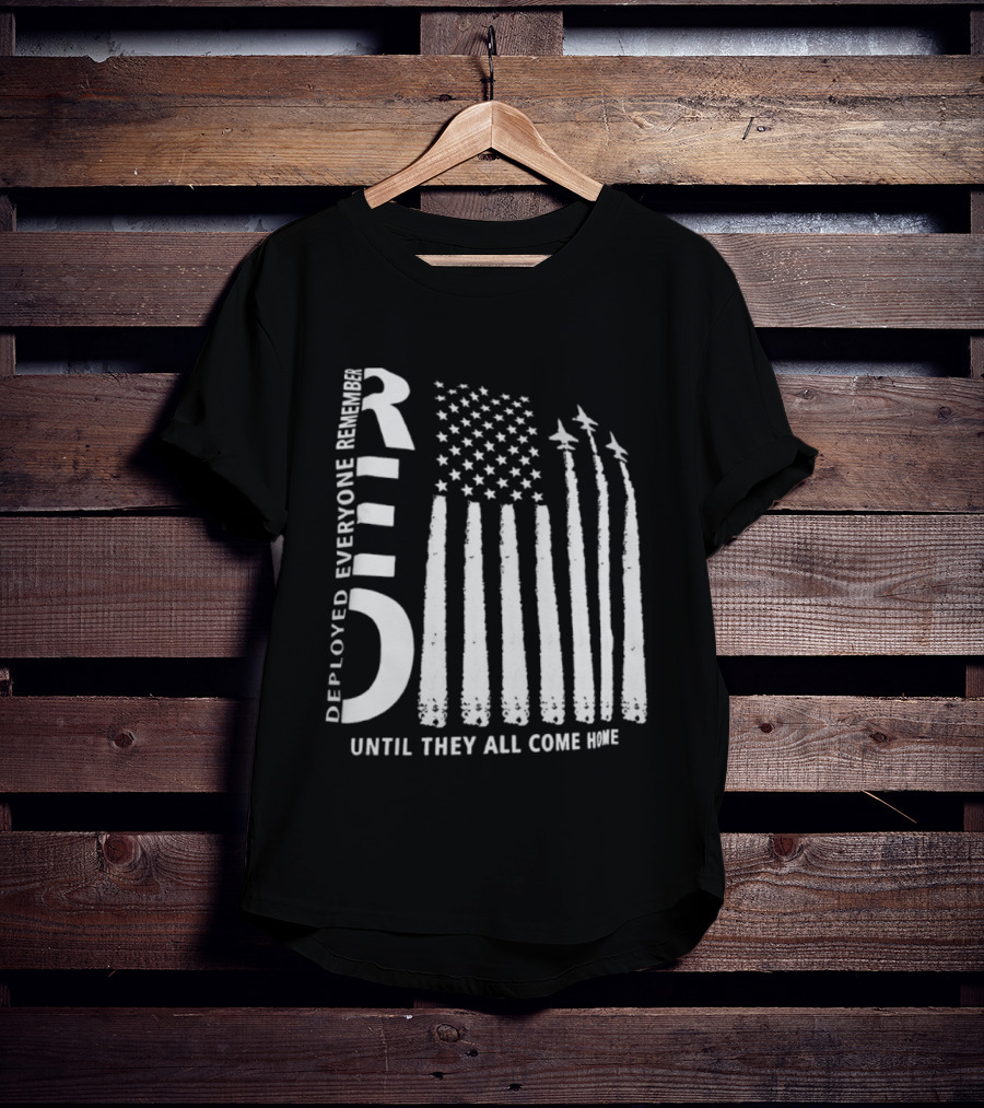 R.E.D. Friday Deployed Everyone Remember Until They All Come Home Flag Design With Jets T-Shirt