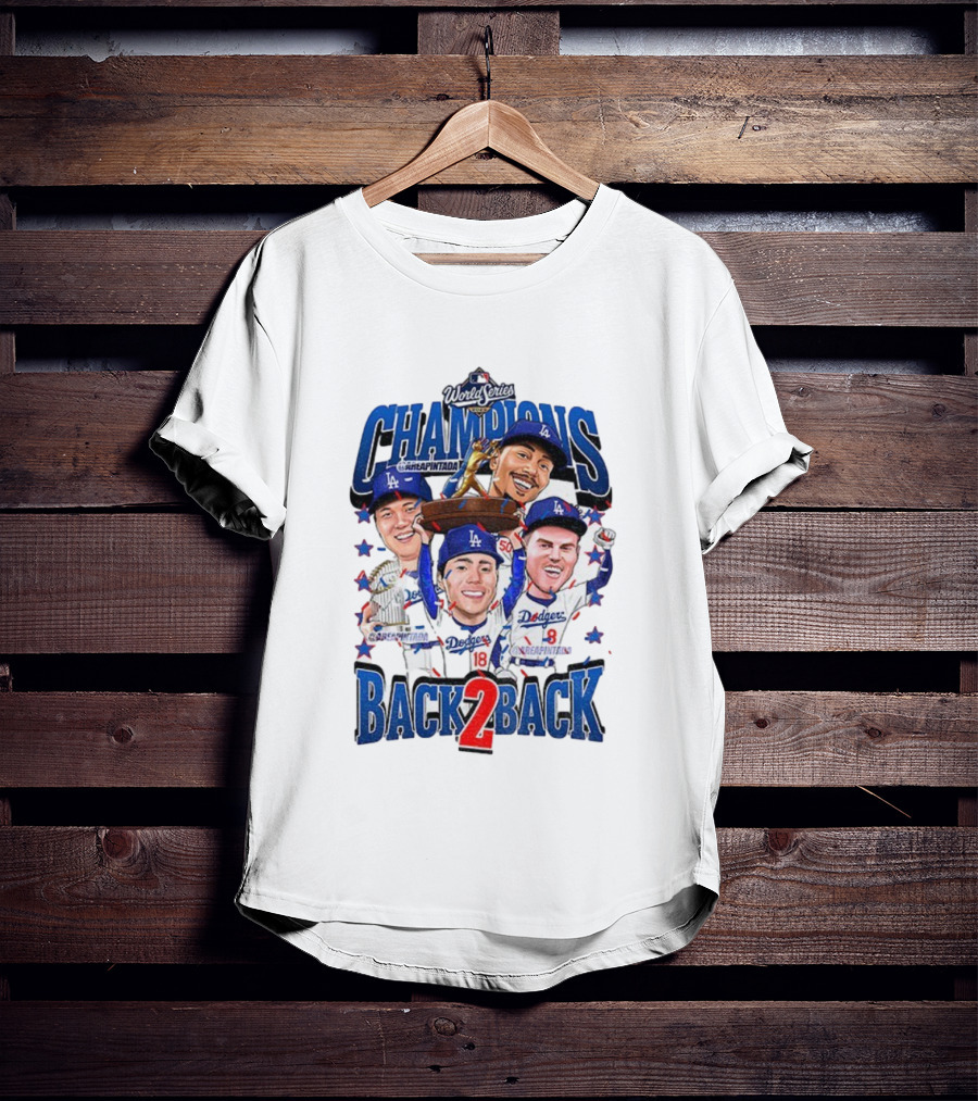 Los Angeles Dodgers World Series Champions Back 2 Back MLB Baseball 2025 T-Shirt