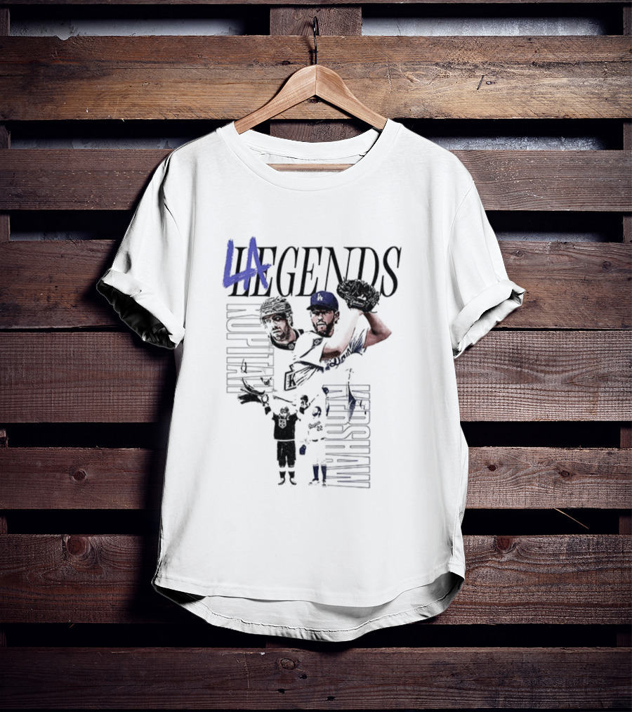 LA Legends Clayton Kershaw Los Angeles Dodgers Anze Kopitar Los Angeles Kings Tribute T-Shirt