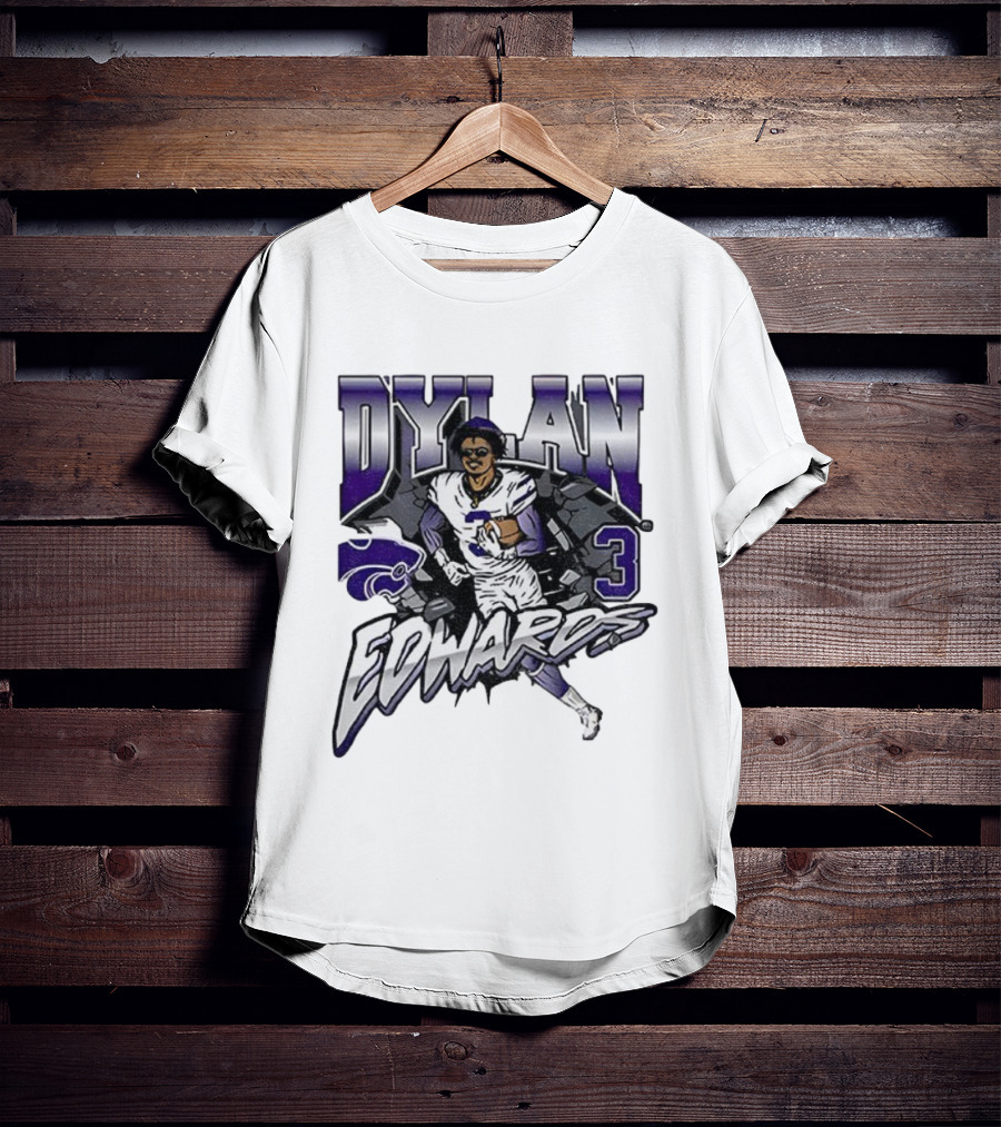 Dylan Edwards 3 Kansas State Wildcats Football NFL 2025 Vintage T-Shirt