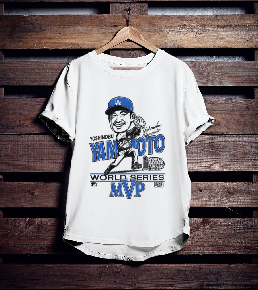 Yoshinobu Yamamoto Los Angeles Dodgers World Series MVP 2025 Baseball Caricature T-Shirt