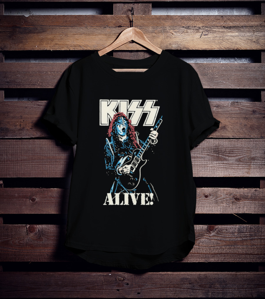 KISS Alive Spaceman Guitarist Retro Style T-Shirt