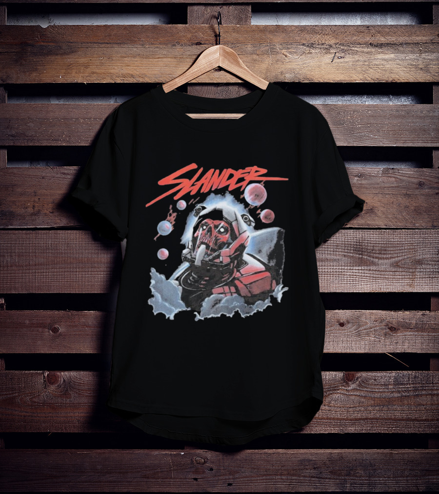 Slander Skull Bubbles Red Mech Style T-Shirt