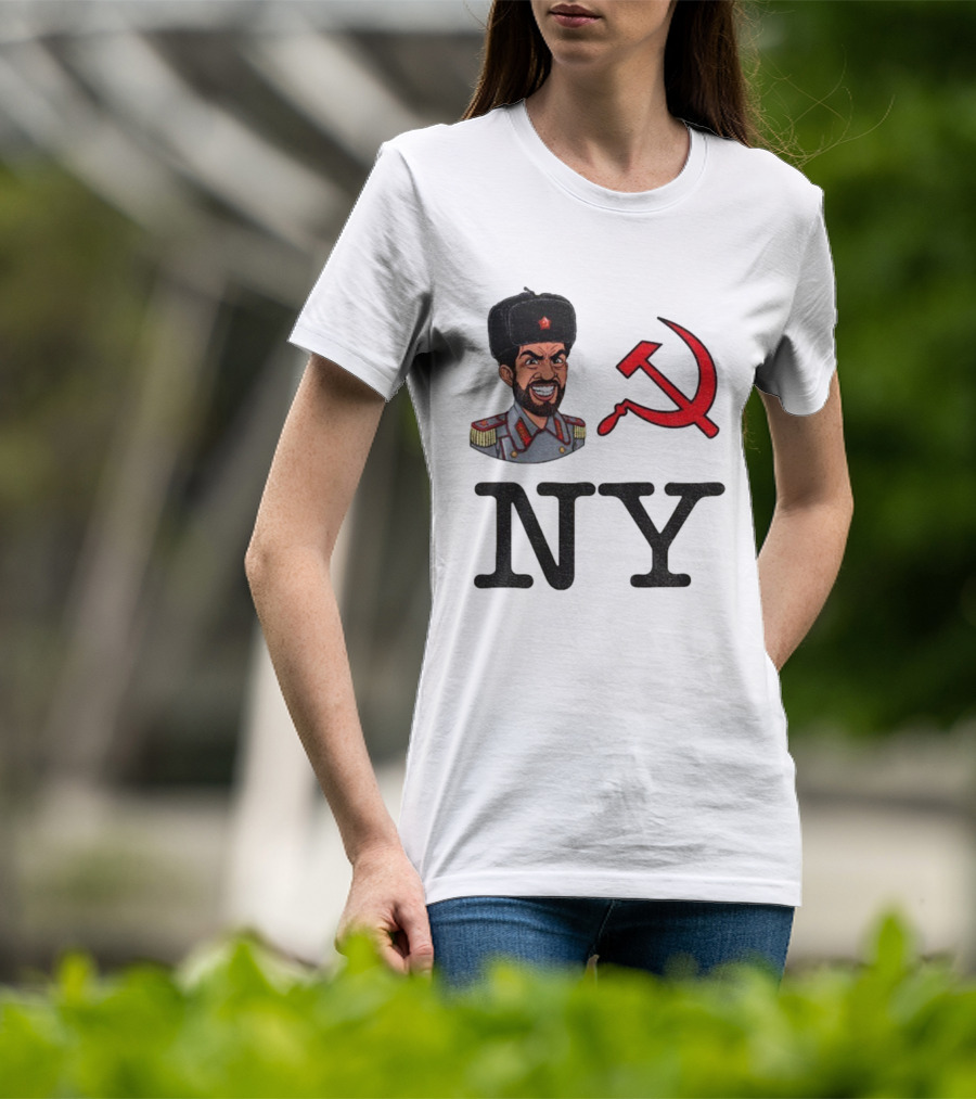 NY Communist Party Zohran Mamdani Imagery With Hammer And Sickle T-Shirt