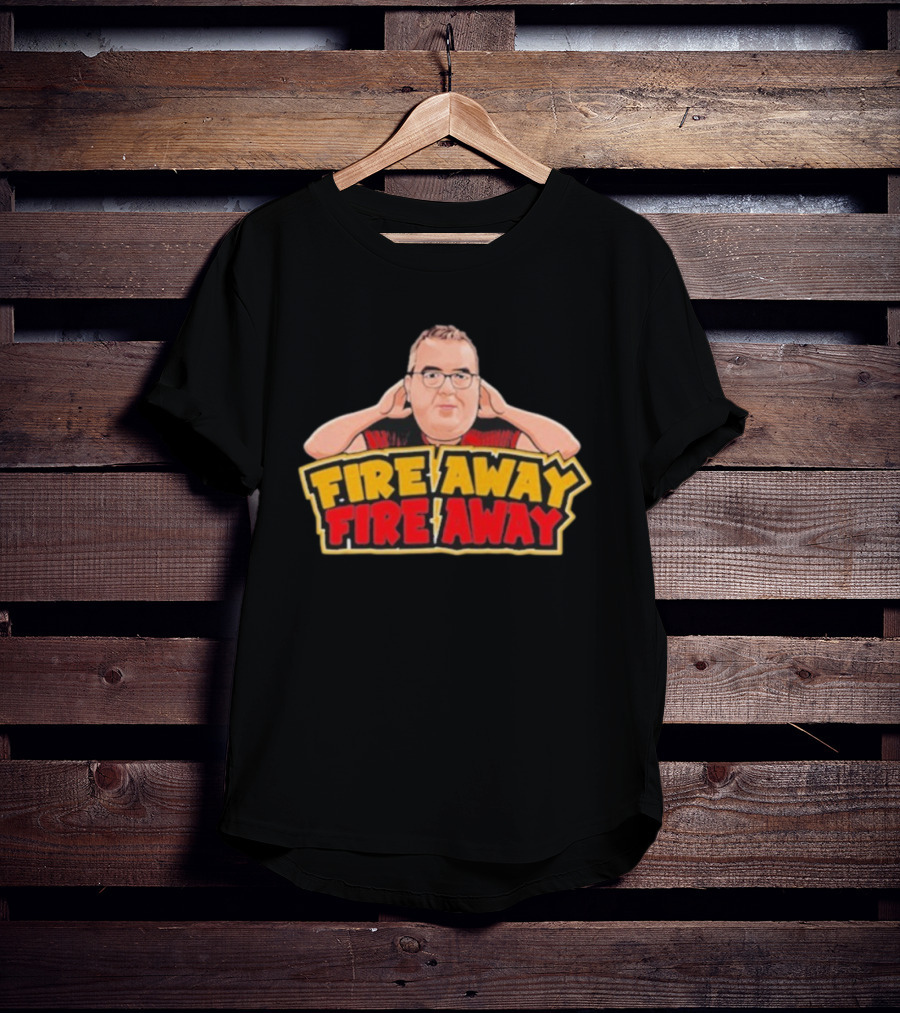 Stephen Bunting Fire Away Dart Player Cartoon Character Blocking Ears T-Shirt