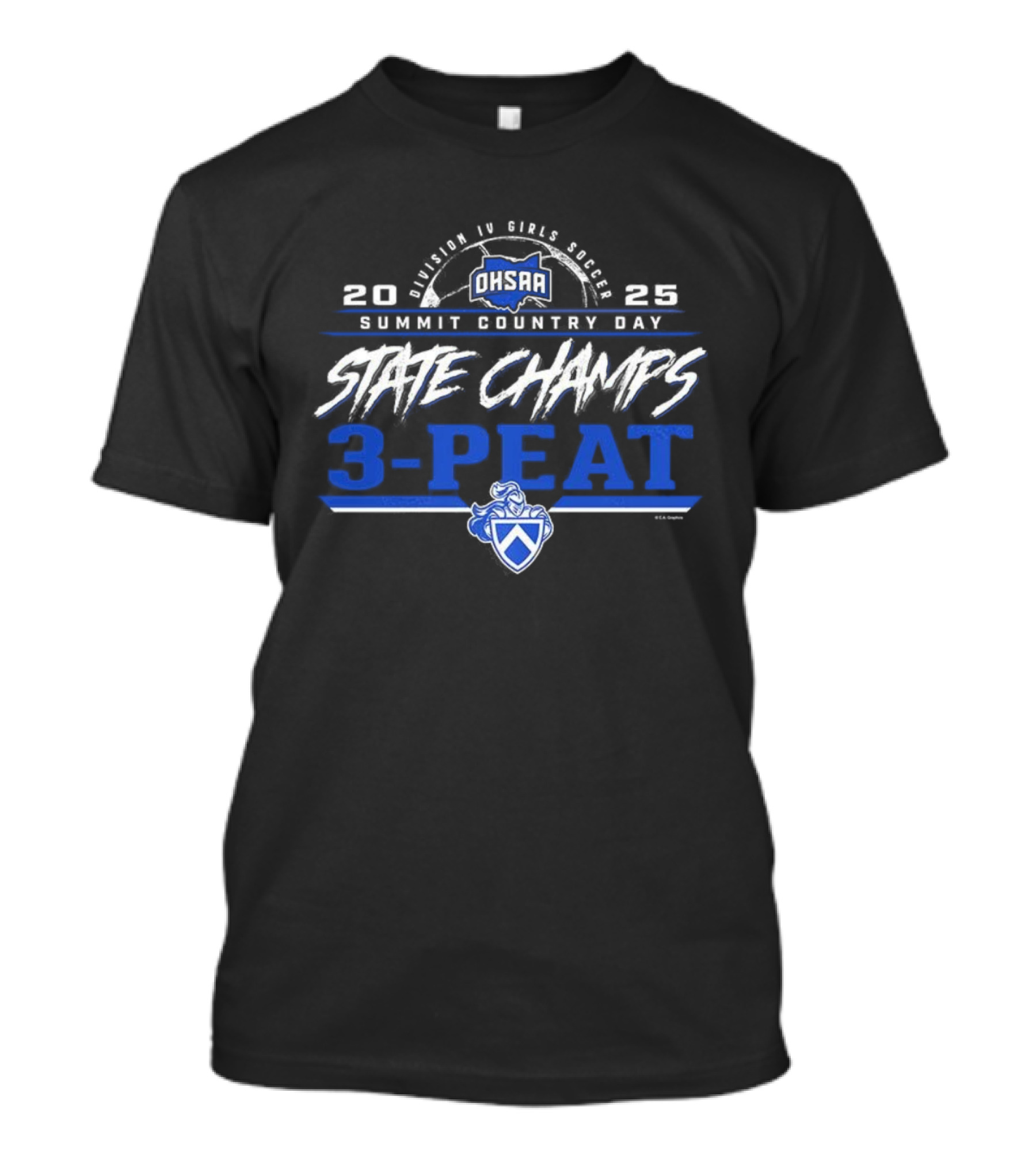 Summit Country Day 2025 OHSAA Division 4 State Champs 3-Peat T-Shirt