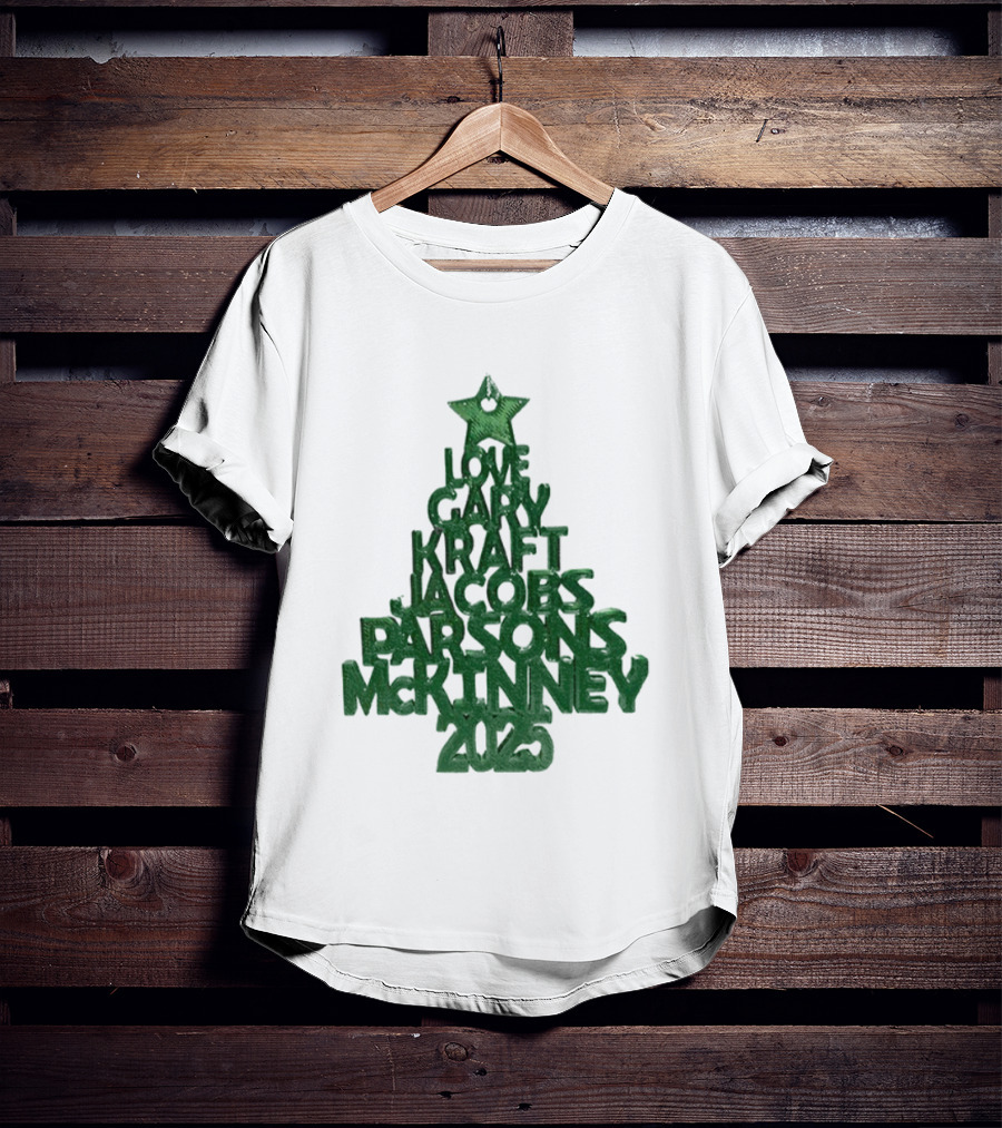 2025 Love Gary Kraft Jacobs Parsons McKinney Christmas Tree T-Shirt