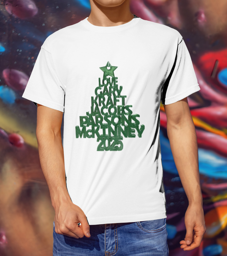 2025 Love Gary Kraft Jacobs Parsons McKinney Christmas Tree T-Shirt