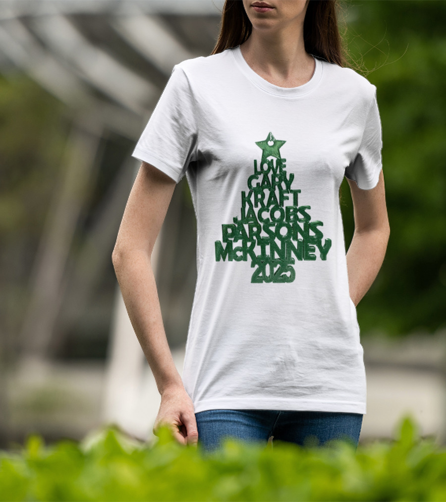2025 Love Gary Kraft Jacobs Parsons McKinney Christmas Tree T-Shirt
