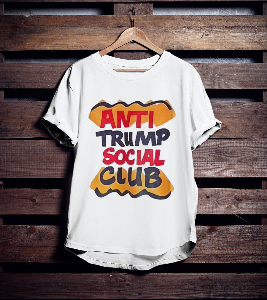 Anti Trump Social Club Parody Typography Political Statement T-Shirt
