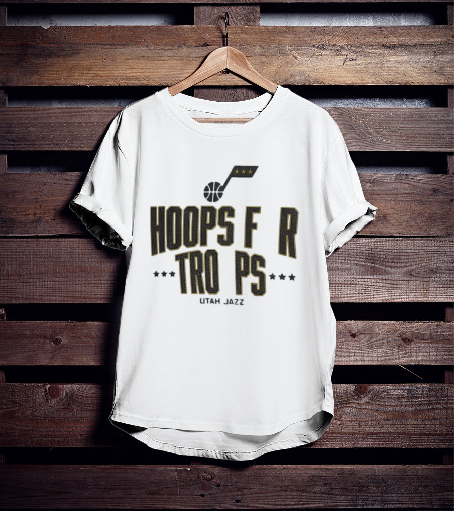 Utah Jazz NBA Basketball Hoops For Troops T-Shirt