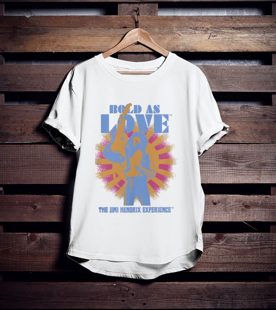 Bold As Love The Jimi Hendrix Experience Psychedelic Sunburst Guitar Art T-Shirt