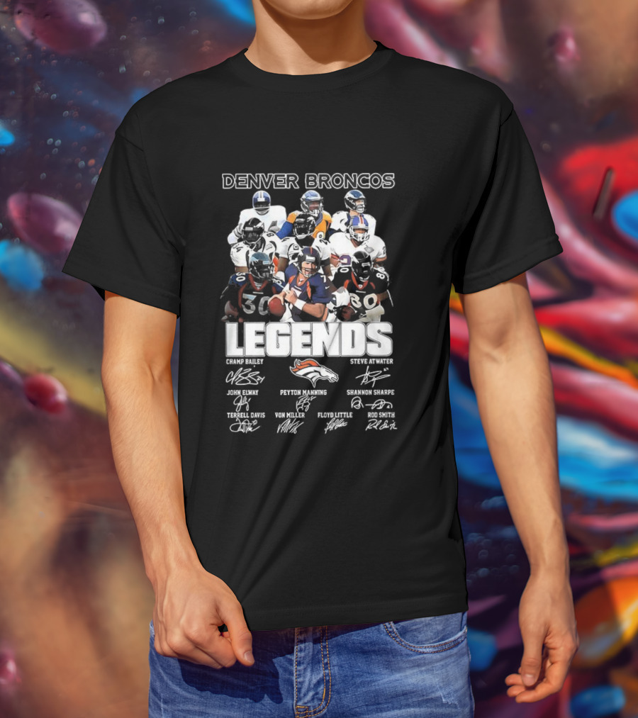 Denver Broncos Legends Signatures And Iconic Players T-Shirt