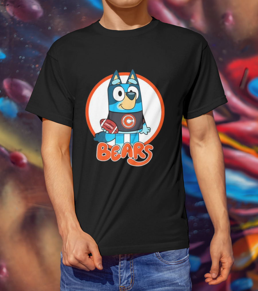 Bluey Bears Football Cartoon Character With C Logo T-Shirt