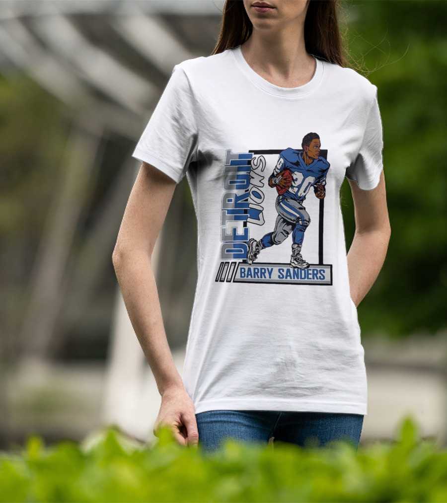 Barry Sanders Detroit Lions 20 Football Caricature T-Shirt