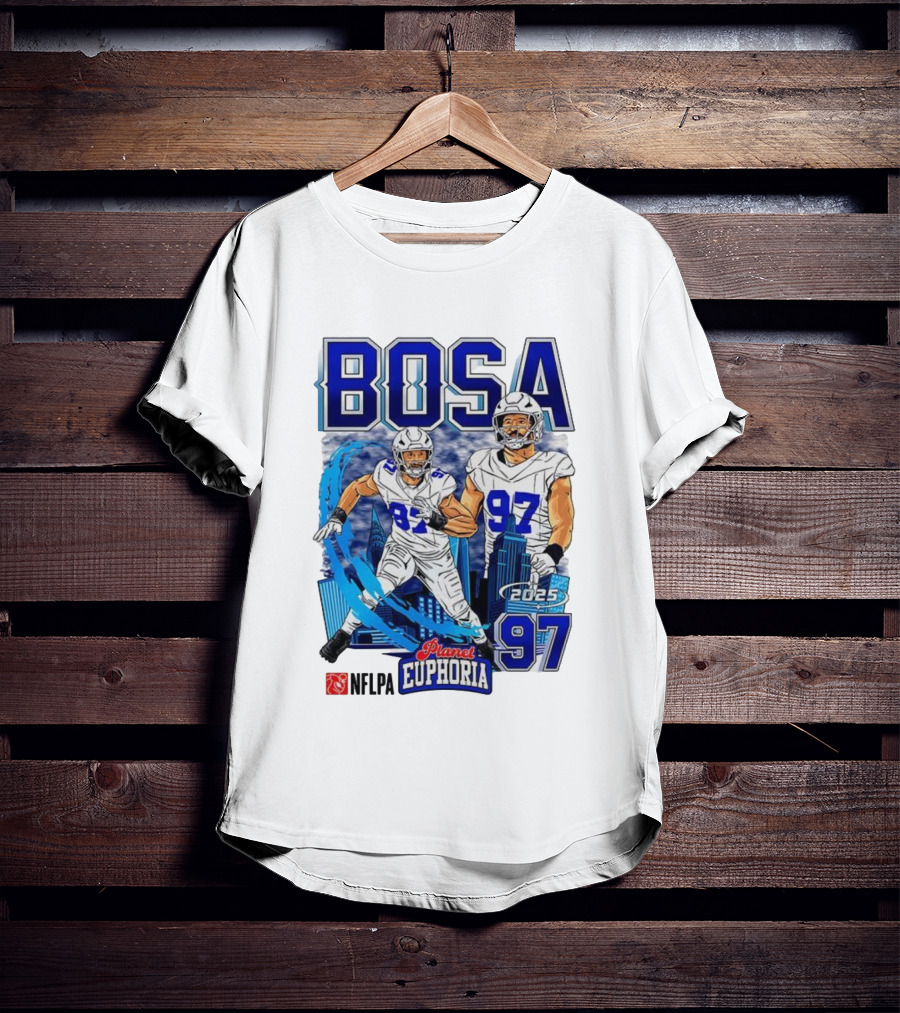 Bosa NFLPA Football 2025 Planet Euphoria Number 97 Skyline T-Shirt