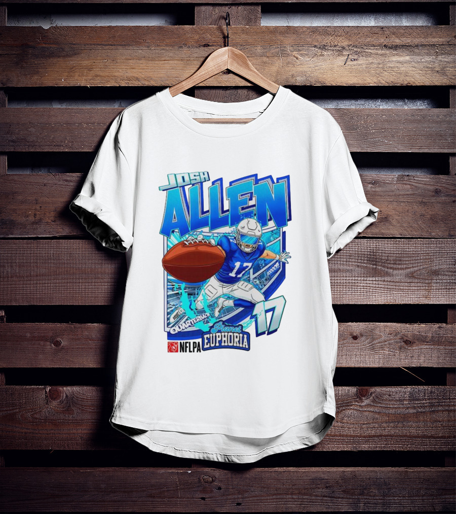 Josh Allen NFLPA Planet Euphoria Quarterback 17 Football Cartoon Gooooo T-Shirt