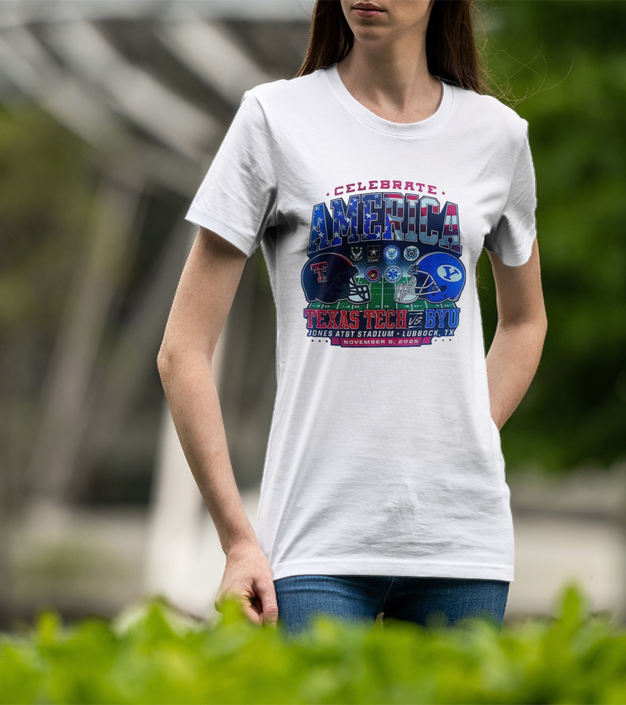 Texas Tech Vs BYU Celebrate America November 8 2025 Jones AT&T Stadium Lubbock T-Shirt