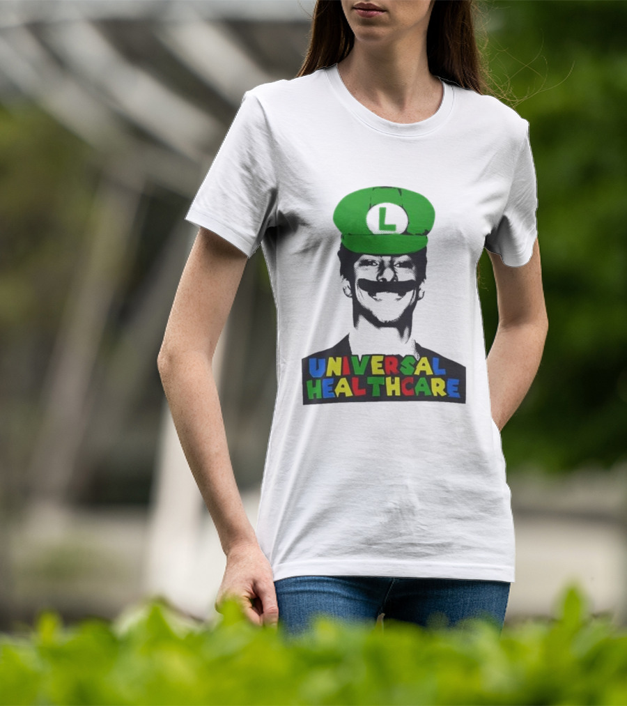 Luigi Mangione Universal Healthcare Mario Bros Green Hat T-Shirt
